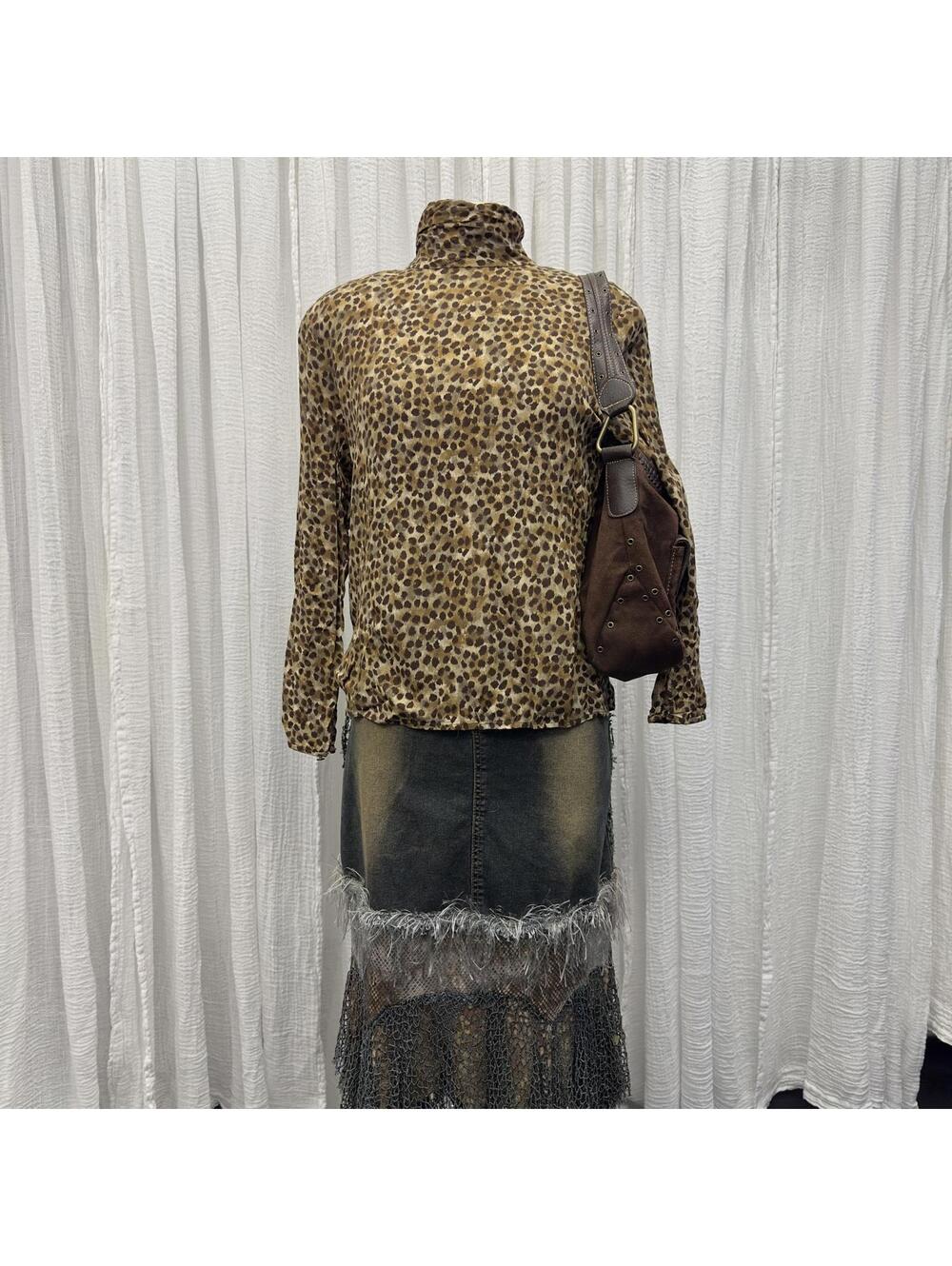 Rena Rowan Vintage Leopard Print Women's Blouse (8)
